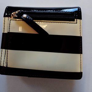 kate spade cream & black striped wallet - new/scuffed